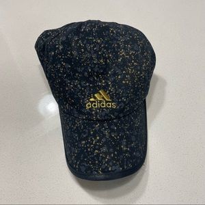 Adidas black and gold speckled baseball hat
